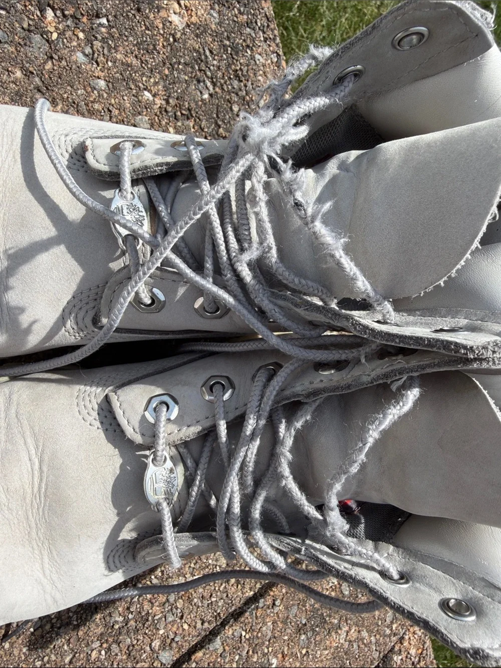 Timberland Light Gray Lace-Up Work Boots